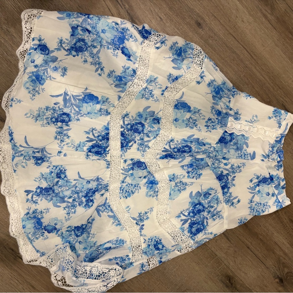 Altar'd State Blue and White Floral Skirt - Picture 8 of 9